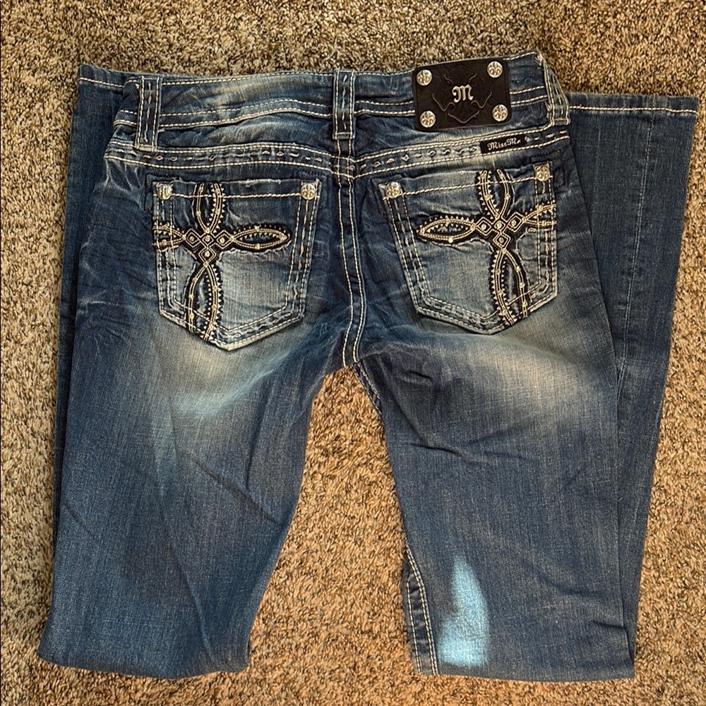 MissMe Women's Blue Embellished Jeans